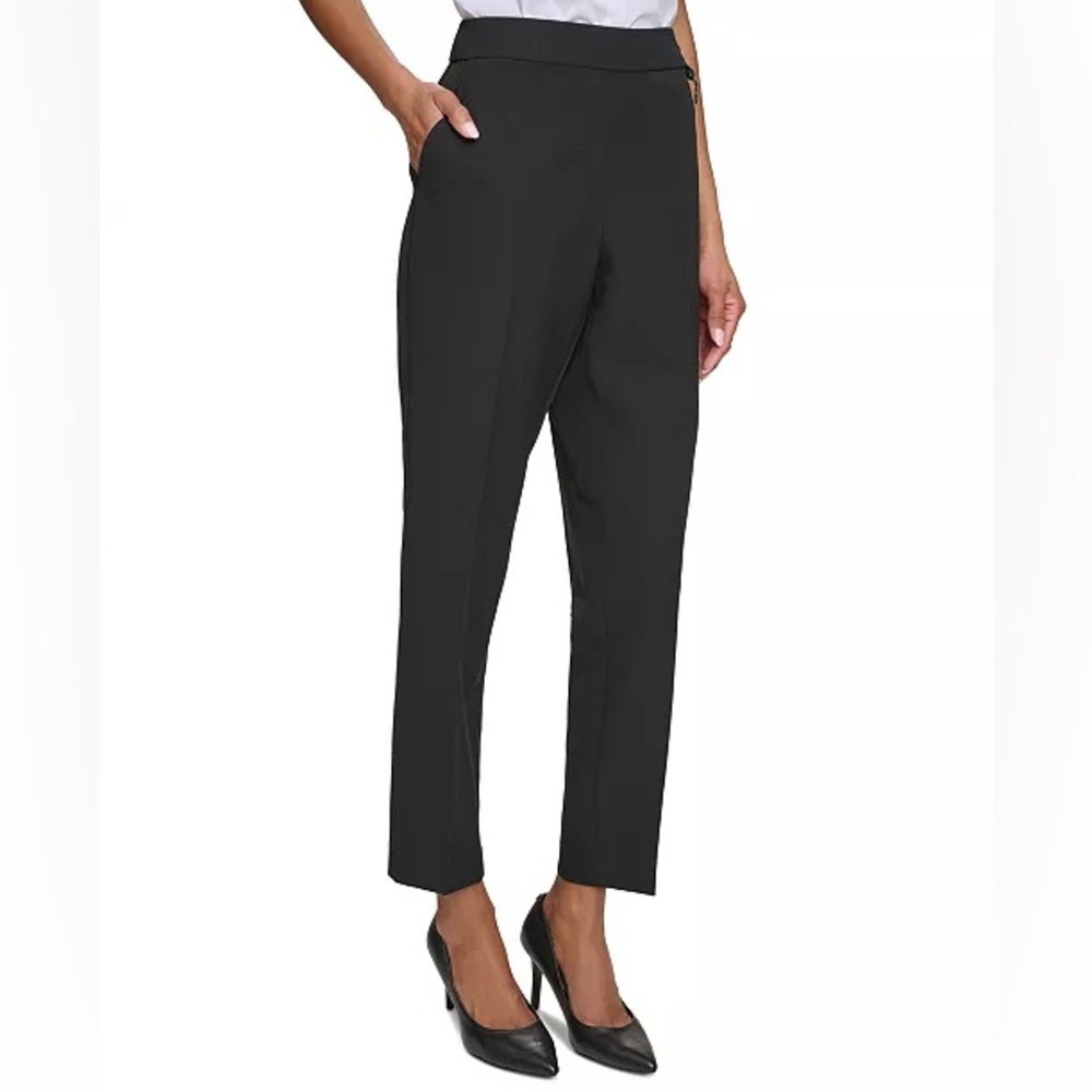 Karl Lagerfeld NWOT Women's Logo Slim-Leg black dress Pants, black trousers